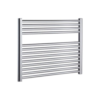 Horizontal chrome heated towel rail 600 x 800